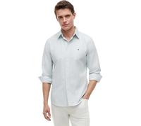 Tommy Hilfiger Men’s Long Sleeve Regular Fit Stripe Shirt, Blue (Hunter/Stripe), S