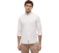 Tommy Hilfiger Men’s Long Sleeve Regular Fit Stripe Shirt, Brown (Safari Canvas/White), XXL