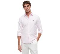 Tommy Hilfiger Men’s Long Sleeve Regular Fit Stripe Shirt, Pink (Rose Petal/White), S