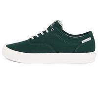 Tommy Hilfiger Men’s Low Oxford Twill Vulcanised Trainers with Logo, Green (Hunter), 10