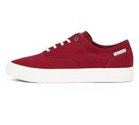 Tommy Hilfiger Men’s Low Oxford Twill Vulcanised Trainers with Logo, Red (Rouge), 6.5
