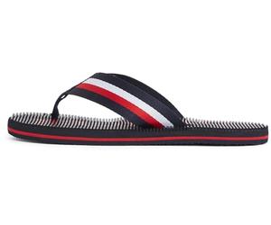 Tommy Hilfiger Men’s Massage Flip Flops with Logo, Blue (Desert Sky), 6.5