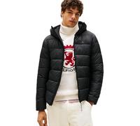 Tommy Hilfiger Men’s Mid Weight Puffer Jacket with Hood, Black (Black), M