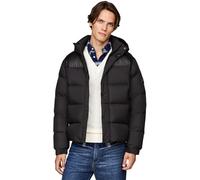 Tommy Hilfiger Men’s Mix Down Hooded Puffer Jacket, Black (Black), XL