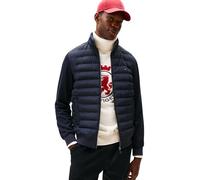 Tommy Hilfiger Men’s Mix Media Quilted Zip Through Hoodie, Blue (Desert Sky), XXL