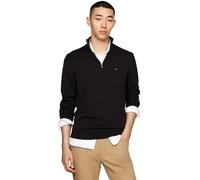 Men's Tommy Hilfiger Essential Cotton Mens Half Zip Mock Sweatshirt - Black - Size: 46/Regular
