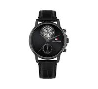Tommy Hilfiger Men’s Multifunction Watch - Genuine Leather Strap and Skeleton Sub-Eye Dial - Water Resistant up to 50m - Modern, Contemporary Timepiece - Gift for Him 40mm