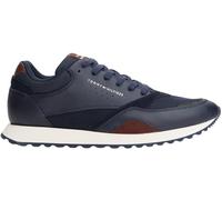 Tommy Hilfiger Men’s New EVA Mix Leather Runner Trainers, Blue (Desert Sky), 9