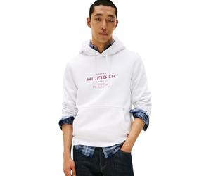 Tommy Hilfiger Men’s Oval Graphic Hoodie with Logo, White (White), M