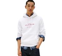 Tommy Hilfiger Men’s Oval Graphic Hoodie with Logo, White (White), S