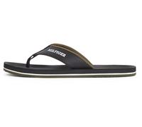 Tommy Hilfiger Men’s Padded Comfort Flip Flops with Logo, Black (Black), 6.5