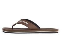 Tommy Hilfiger Men’s Padded Comfort Flip Flops with Logo, Brown (Legacy Brown), 6.5