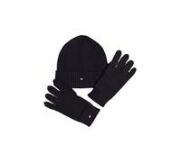 Men's Tommy Hilfiger Flag Mens Pima Cotton Beanie & Gloves Gift Set - Black - Size: ONE size