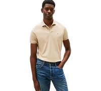Tommy Hilfiger Men’s Polo Shirt Short Sleeve Liquid Cotton with Button Placket, Beige (Sandalwood), M