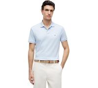 Tommy Hilfiger Men’s Polo Shirt Short Sleeve Liquid Cotton with Button Placket, Blue (Breezy Blue), XL