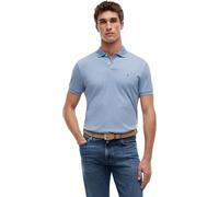 Tommy Hilfiger Men’s Polo Shirt Short Sleeve Liquid Cotton with Button Placket, Blue (Heathered Blue Bros B0802), S