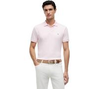 Tommy Hilfiger Men’s Polo Shirt Short Sleeve Liquid Cotton with Button Placket, Pink (Pink Lily), M