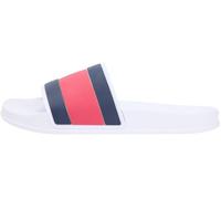 Tommy Hilfiger Men's Core Hilfiger Flag Pool Slide FM0FM05798 Slides, WHITE (White), 8