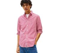 Tommy Hilfiger Men’s Poplin Gingham Cotton Shirt, Multicolor (Vivacious Pink/Check), M