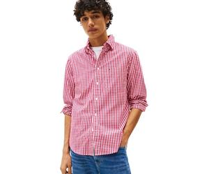 Tommy Hilfiger Men’s Poplin Gingham Cotton Shirt, Multicolor (Vivacious Pink/Check), S