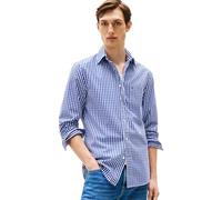Tommy Hilfiger Men’s Poplin Gingham Cotton Shirt, Multicolor (Wedge Blue/Check), L