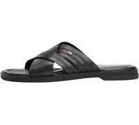 Tommy Hilfiger Men’s Premium Leather Sandals, Black (Black), 6.5