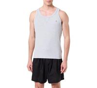 Tommy Hilfiger Men’s Pyjama Set Tank Top & Woven Shorts Short, Multicolor (Light Grey Heather/Black), M