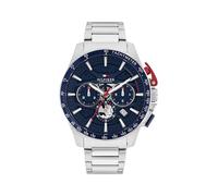 Tommy Hilfiger Men’s Quartz Chronograph Watch, Sport-Inspired Analog Timepiece with Chronograph Function, Silver Bracelet, Bracelet