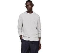Tommy Hilfiger Men’s Regular Fit Essential Structure Crew Neck Jumper, Grey (Light Grey Heather), XS