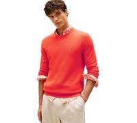 Tommy Hilfiger Men’s Regular Fit Essential Structure Crew Neck Jumper, Orange (Brilliant Orange), L