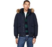 Tommy Hilfiger Men’s Rockie Down Bomber Jacket with Detachable Hood, Blue (Desert Sky), XXL