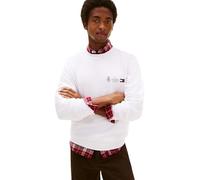 Tommy Hilfiger Men’s Round Neck Small Crest Outline Sweatshirt, White (White), M
