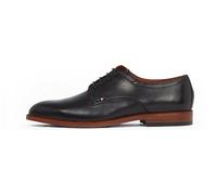 Tommy Hilfiger Men’s Round Toe Tunit Leather Derby Shoes, Black (Black), 11
