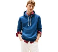 Tommy Hilfiger Men’s Seasonal Fleece Hoodie with Kangaroo Pocket, Blue (Aegean Sea), XS