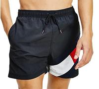 Tommy Hilfiger Men’s SF Medium Drawstring Mid Length Swim Shorts, Black (Black), L