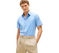 Tommy Hilfiger Men’s Shirt Light Oxford Solid Short Sleeve, Blue (Shirt Blue), L
