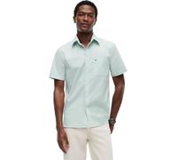 Tommy Hilfiger Men’s Shirt Light Oxford Solid Short Sleeve, Green (Crushed Mint), S