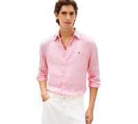 Tommy Hilfiger Men’s Shirt Linen Bengal Stripe Regular Fit, Pink (Classic Pink/Stripe), M