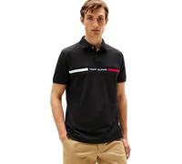 Tommy Hilfiger Men’s Short Sleeve Chest Insert Regular Fit Polo Shirt, Black (Black), XS