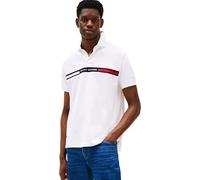 Tommy Hilfiger Men’s Short Sleeve Chest Insert Regular Fit Polo Shirt, White (White), XXL