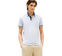 Tommy Hilfiger Men’s Short Sleeve Contrast Collar Block Regular Fit Polo Shirt, Blue (Heathered Blue Bros B0802), XXL