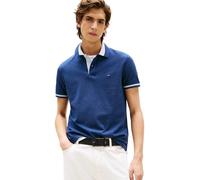 Tommy Hilfiger Men’s Short Sleeve Contrast Collar Block Regular Fit Polo Shirt, Blue (Preppy Navy Heather B8465), XXL