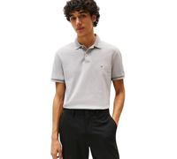 Tommy Hilfiger Men’s Short Sleeve Contrast Collar Block Regular Fit Polo Shirt, Grey (Light Grey Heather), XXL