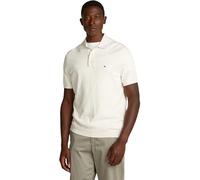 Tommy Hilfiger Men’s Short Sleeve Essential Cotton Knitted Dick Polo Shirt, Off-White (Ivory Petal), XS
