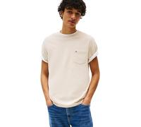 Tommy Hilfiger Men’s Short Sleeve Essential T-Shirt with Chest Pocket, Off-White (Newsprint), S