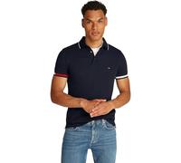 Tommy Hilfiger Men’s Short Sleeve Flag Cuff Slim Fit Polo Shirt, Blue (Desert Sky), XS