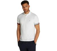 Tommy Hilfiger Men’s Short Sleeve Flag Cuff Slim Fit Polo Shirt, White (White), S