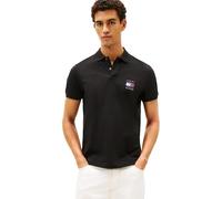 Tommy Hilfiger Men’s Short Sleeve Flag Graphic Pique Regular Fit Polo Shirt, Black (Black), XL