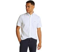 Tommy Hilfiger Men’s Short Sleeve Flex Poplin Shirt, Multicolor (Sweet Blue/Optic White), XL