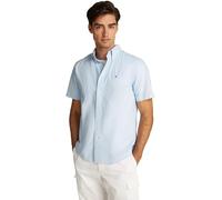 Tommy Hilfiger Men’s Short Sleeve Flex Poplin Solid Shirt, Blue (Sweet Blue), L